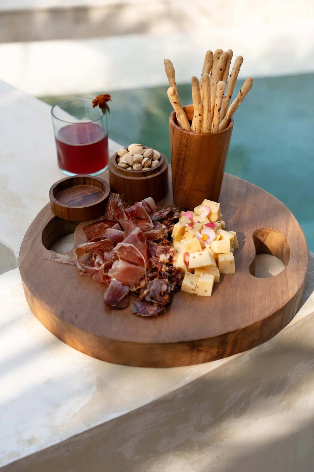 The Teak Root Tray - Natural - M